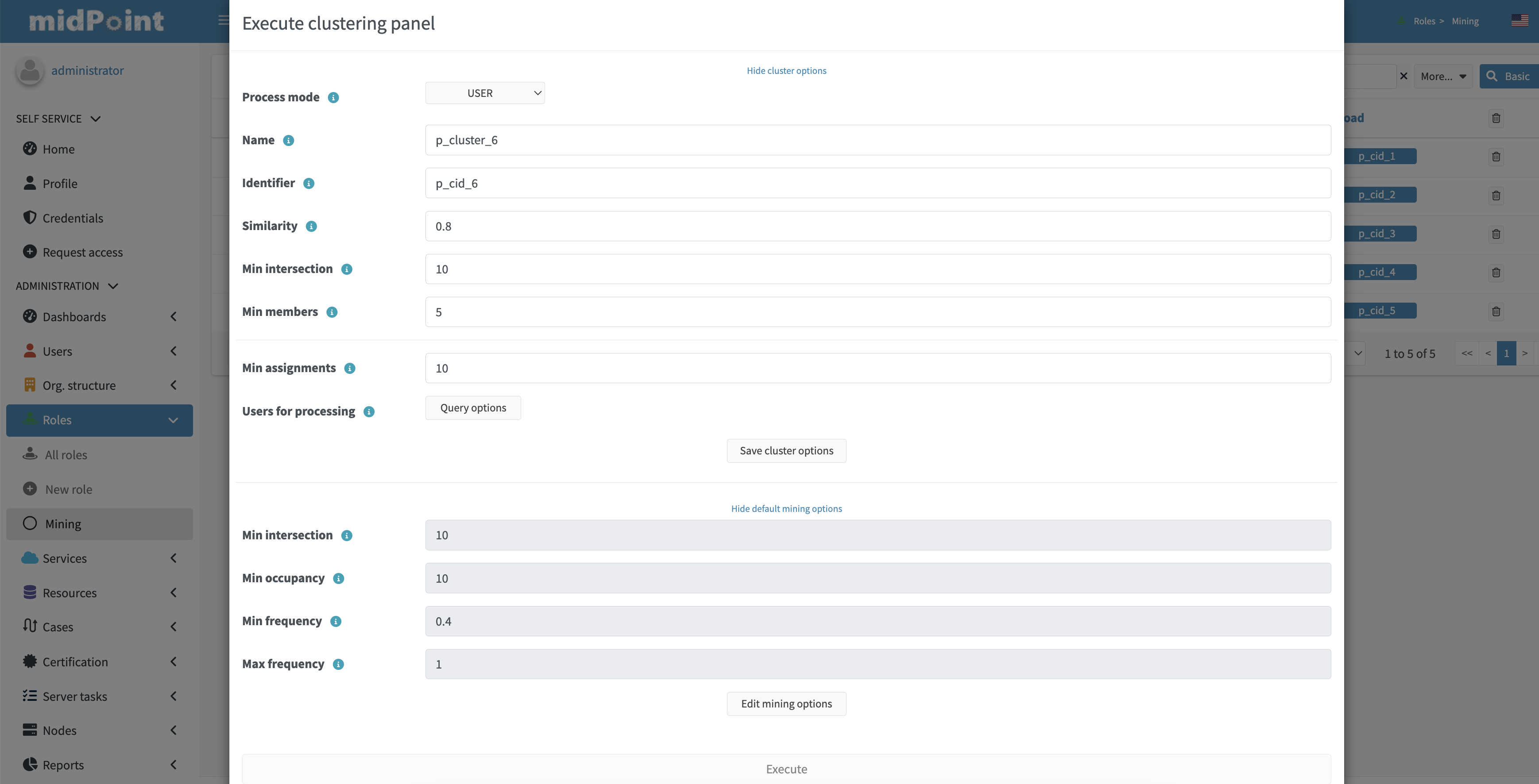 Role mining location
