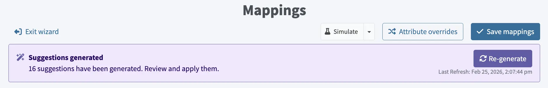 mapping re generate
