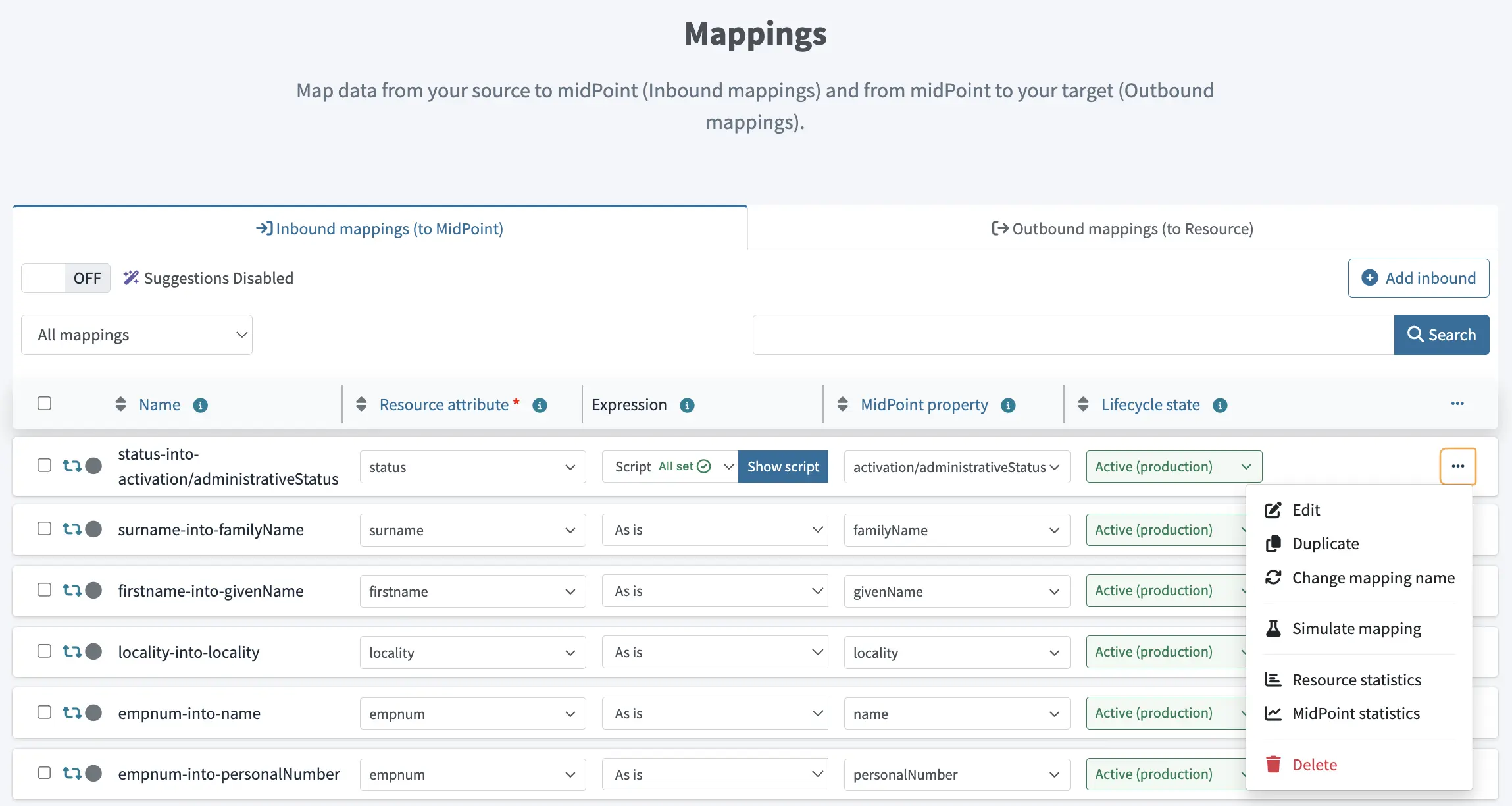 "attribute statistics in mappings