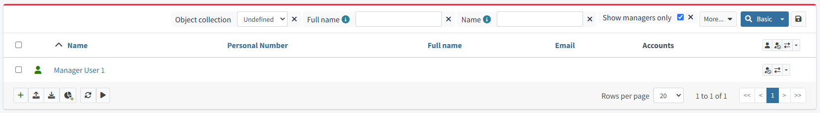 Custom quick search filter is active